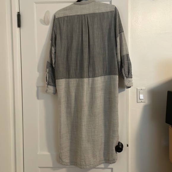 GAP gray-striped long-sleeve shirt dress - Picture 5 of 5